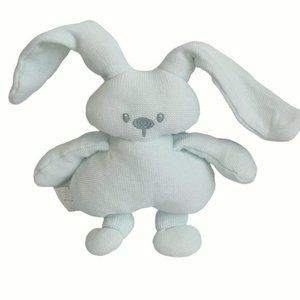 Nattou Bunny Knit Mint Green Floppy Ears Knotted Legs Lovey Plush Stuffed 10"
